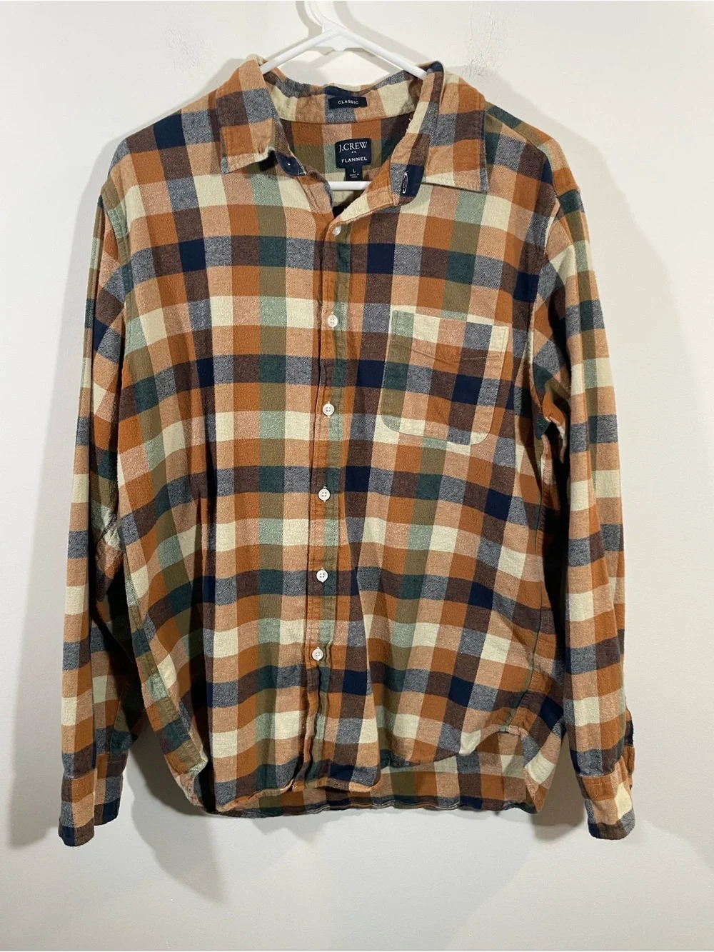 J Crew 100% cotton plaid flannel shirt L